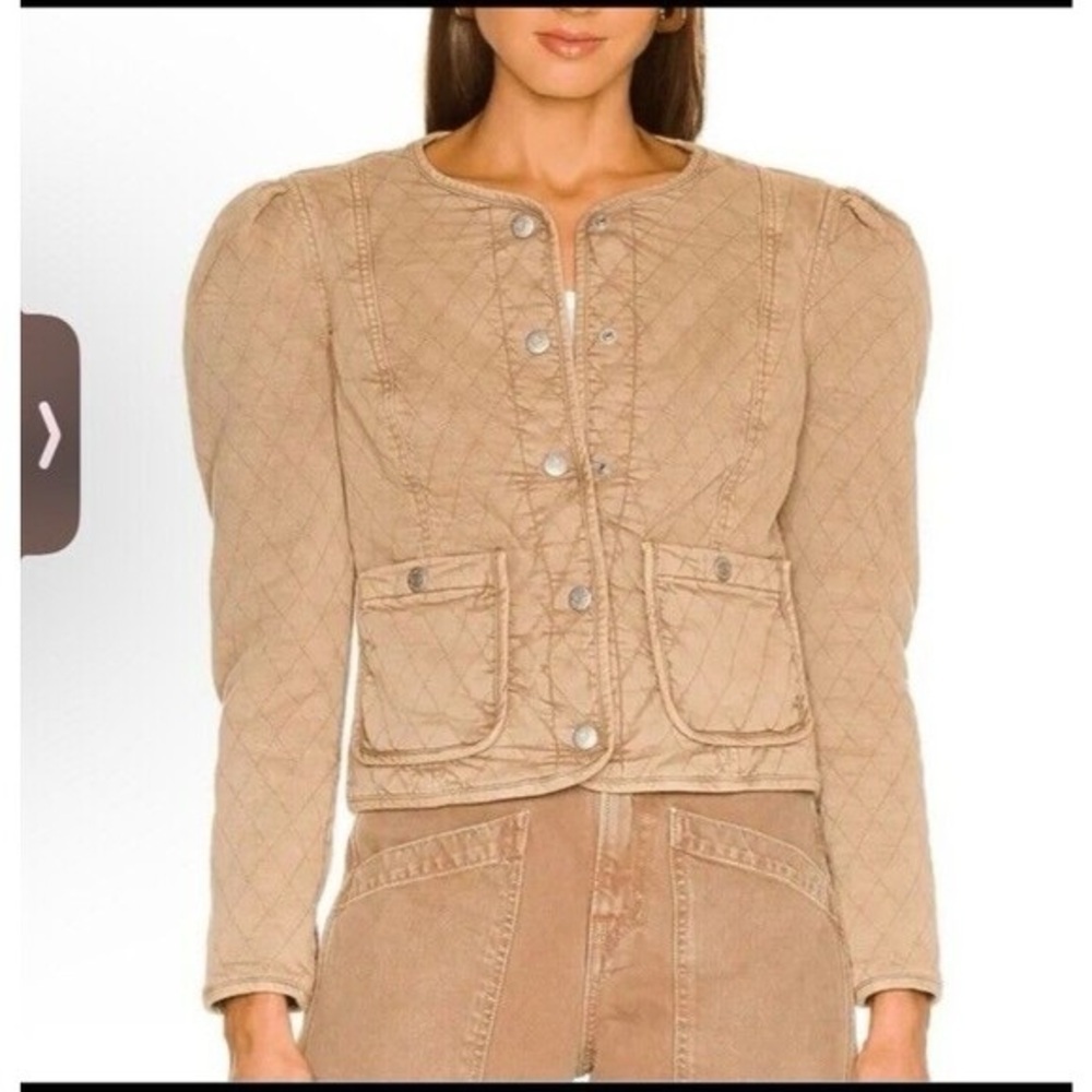 Veronica Beard Beige Quilted Utility Jacket